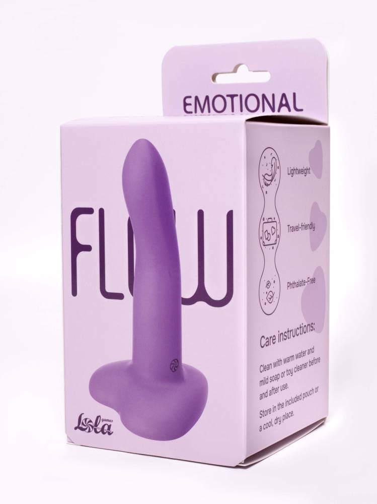 Нереалистичный компактный  дилдо EMOTIONAL PURPLE, присоска-сердце, силикон, сиреневый, 13(12)х2,9 см