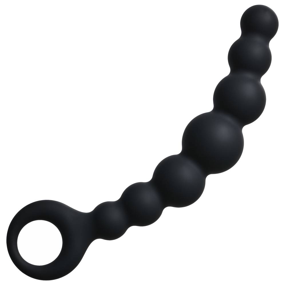 Упругая цепочка-Елочка FLEXIBLE WAND BLACK силикон, черная, 18(14)х(1,5-3) см