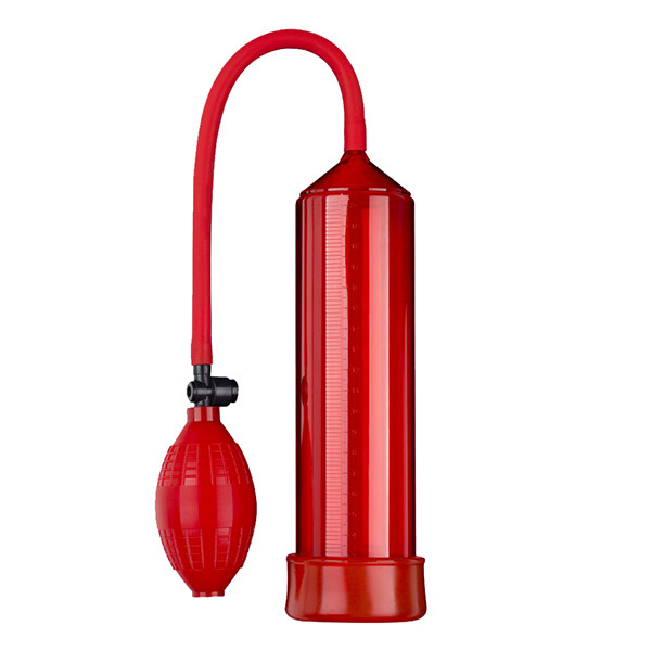 	Помпа мужская с грушей DISCOVERY RACER ROTE с силиконовой насадкой, тройным эрекционным кольцом, красная, 25х5,5 см