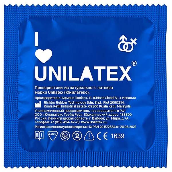 Презервативы UNILATEX с точками, 3 шт.  
