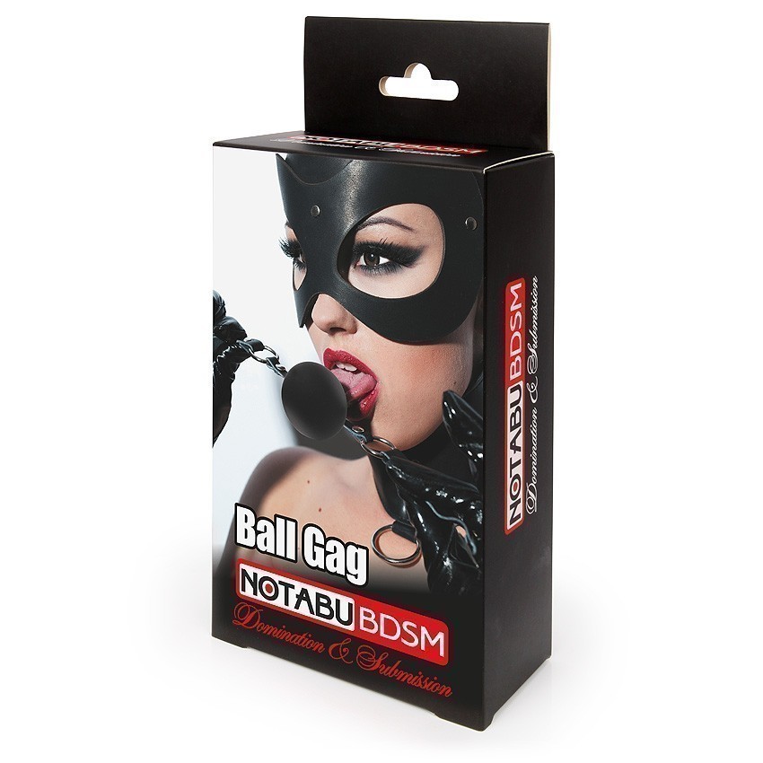 Кляп -шарик силиконовый, регулировка размера, черный,  4,5 см 