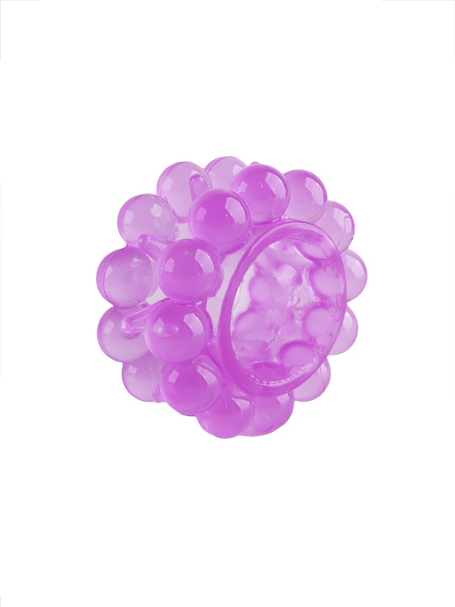 Эрекционное кольцо плотное, с двумя рядами шариков, силикон, сиреневый внутренний D 2 см