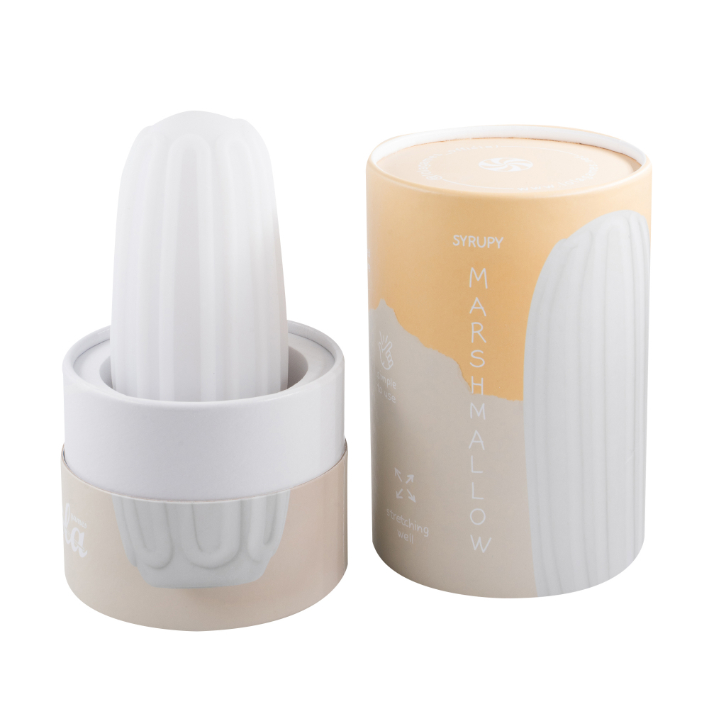 Эластичный мастурбатор MARSGMALLOW  MAXI SYPYRY WHITE  рельефный, многоразовый, ТПЕ,  белый, 13,9х5,2 см 