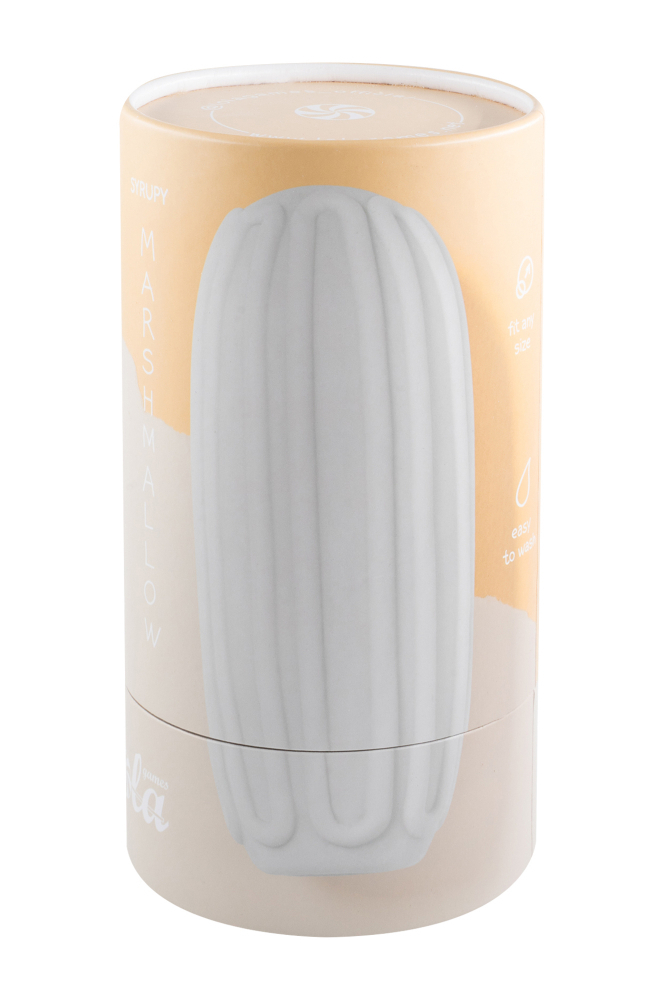 Эластичный мастурбатор MARSGMALLOW  MAXI SYPYRY WHITE  рельефный, многоразовый, ТПЕ,  белый, 13,9х5,2 см 