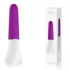 АКЦИЯ 30%! Мини вибратор OVO, бело-фиолетовый, силикон, 16х3  см